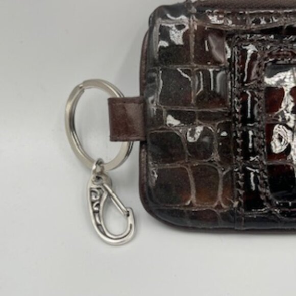 Brighton Bellissimo Heart Croc Brown Small Wallet - Picture 5 of 9